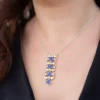 Blauer Saphir-Silbercollier