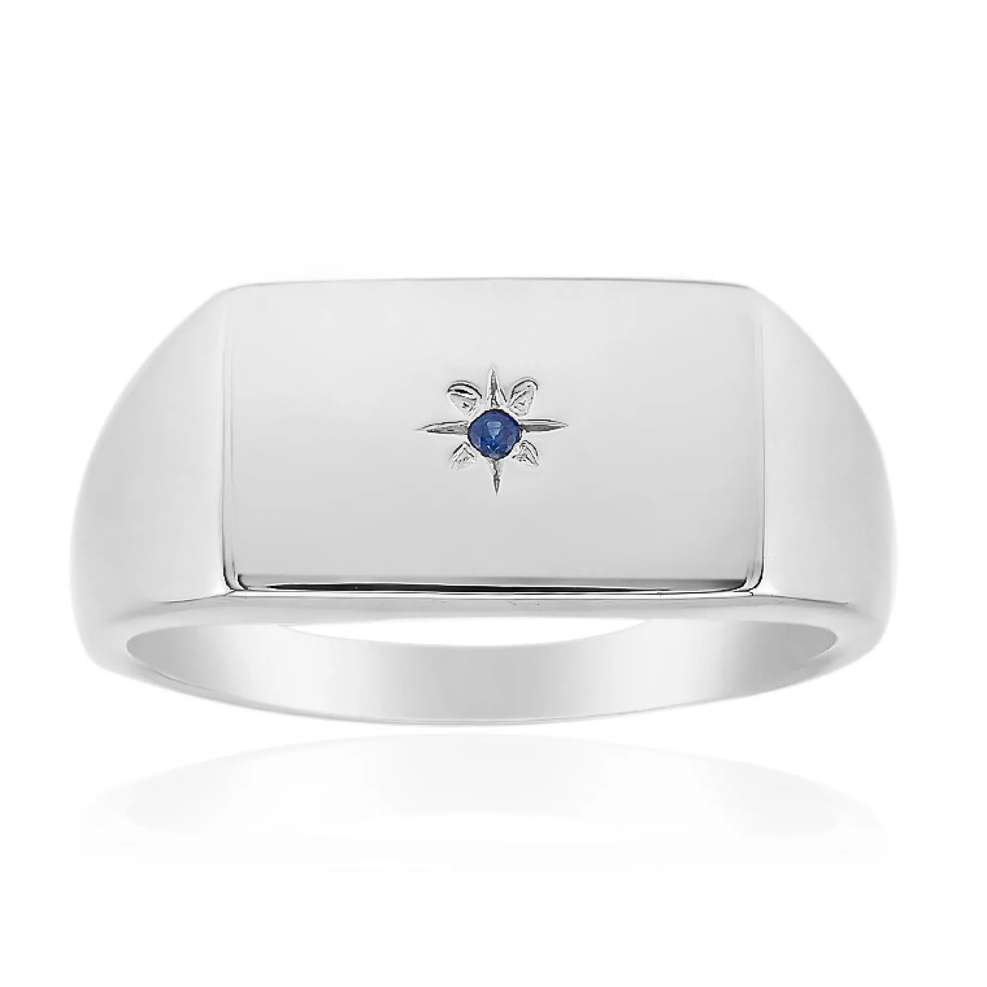 Blauer Saphir-Silberring