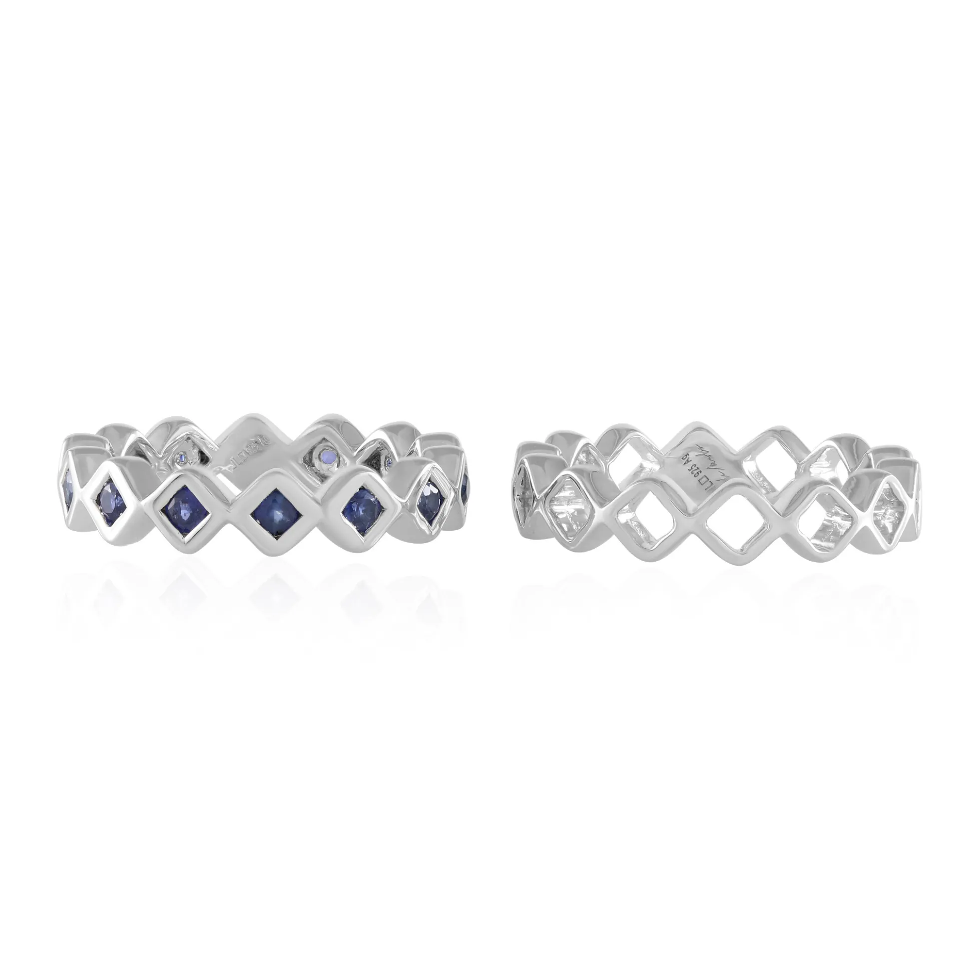 Blauer Saphir-Silberring