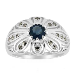 Blauer Saphir-Silberring