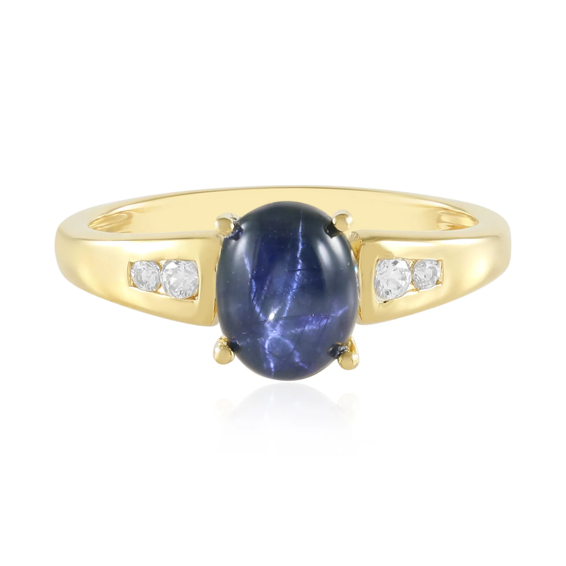 Blauer Stern-Saphir-Silberring