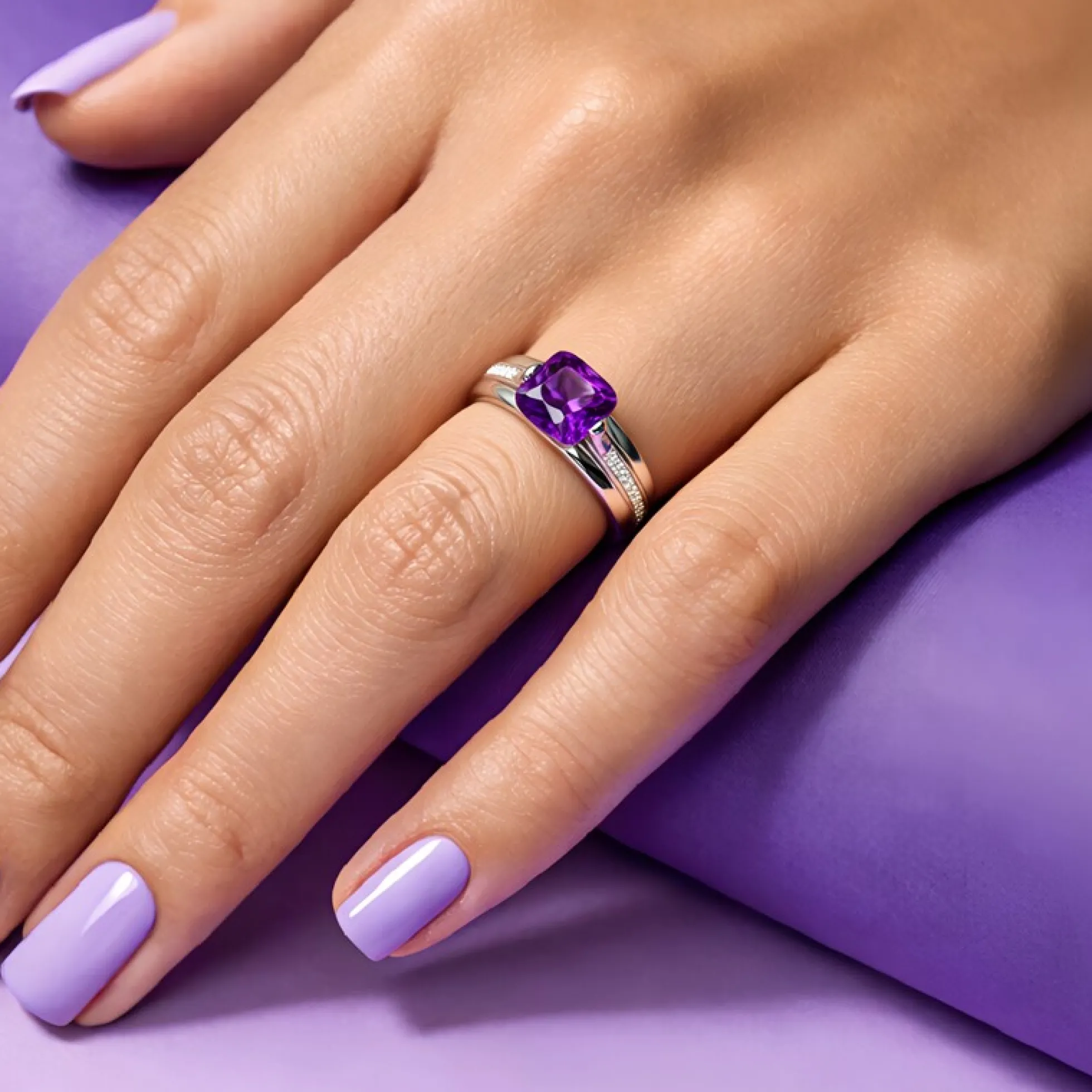 Bolivianischer Amethyst-Silberring