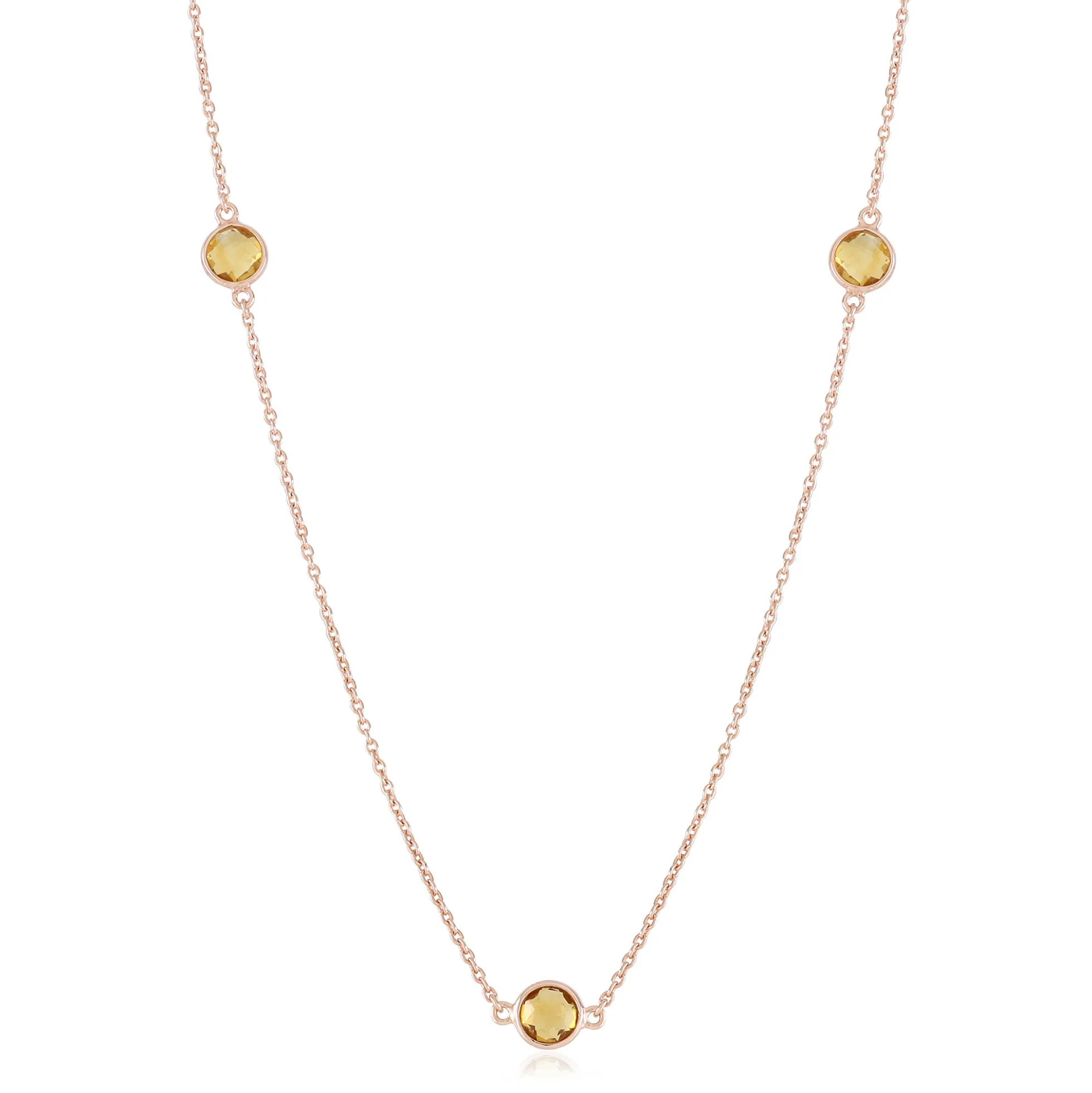 Brandy-Citrin-Silbercollier