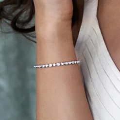 Brasilianischer Aquamarin-Silberarmband