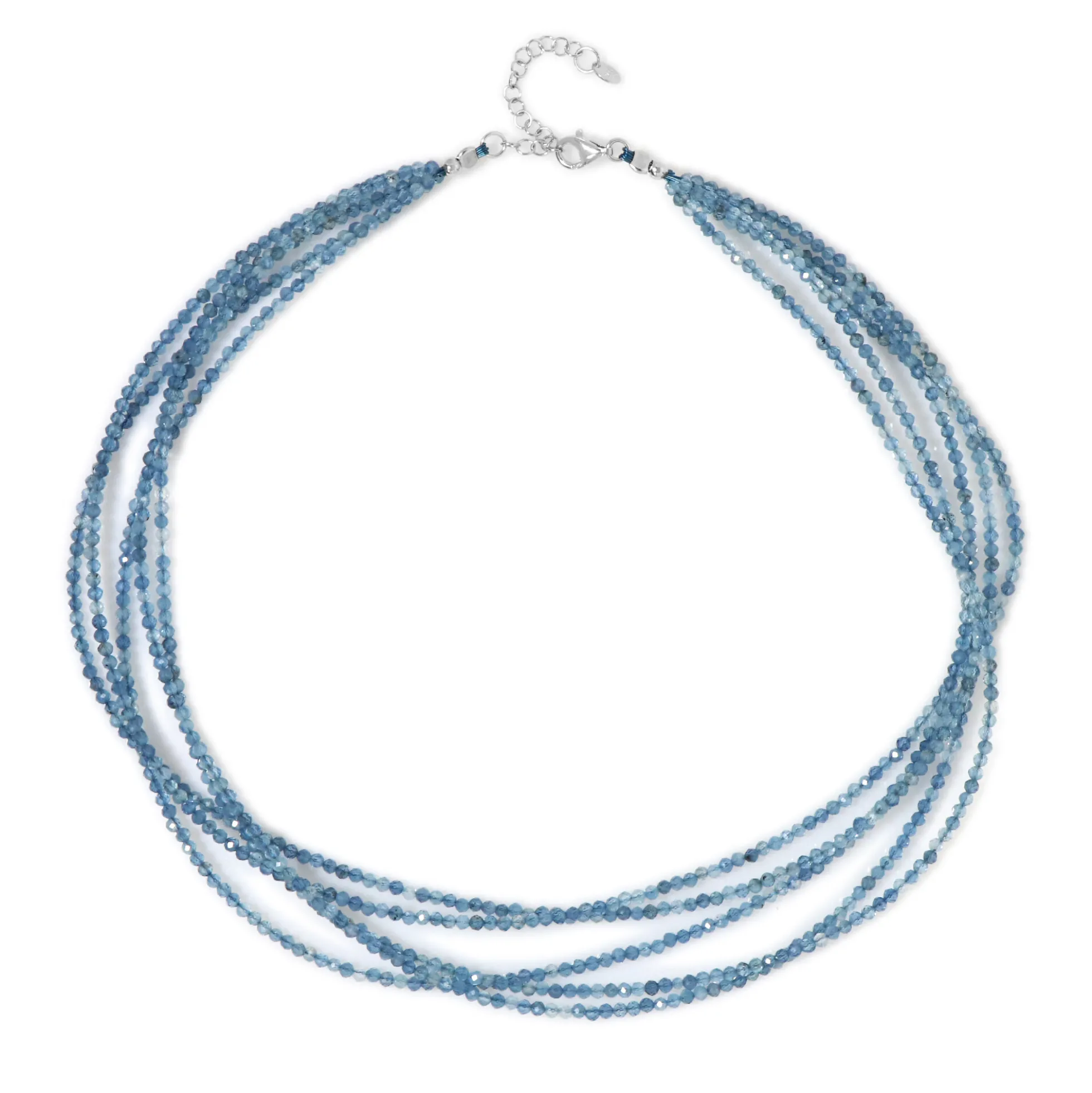 Brasilianischer Aquamarin-Silberhalskette
