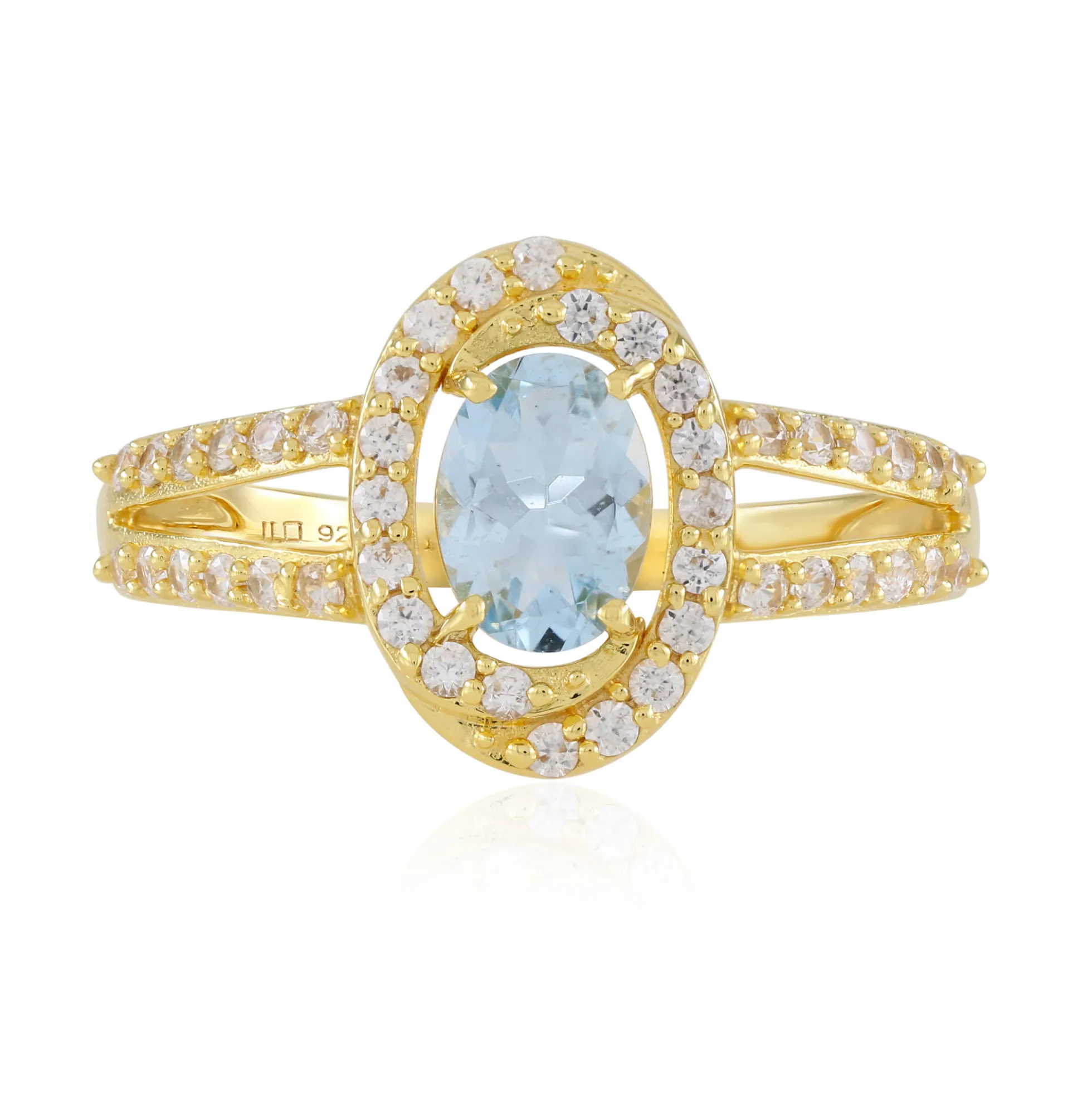 Brasilianischer Aquamarin-Silberring