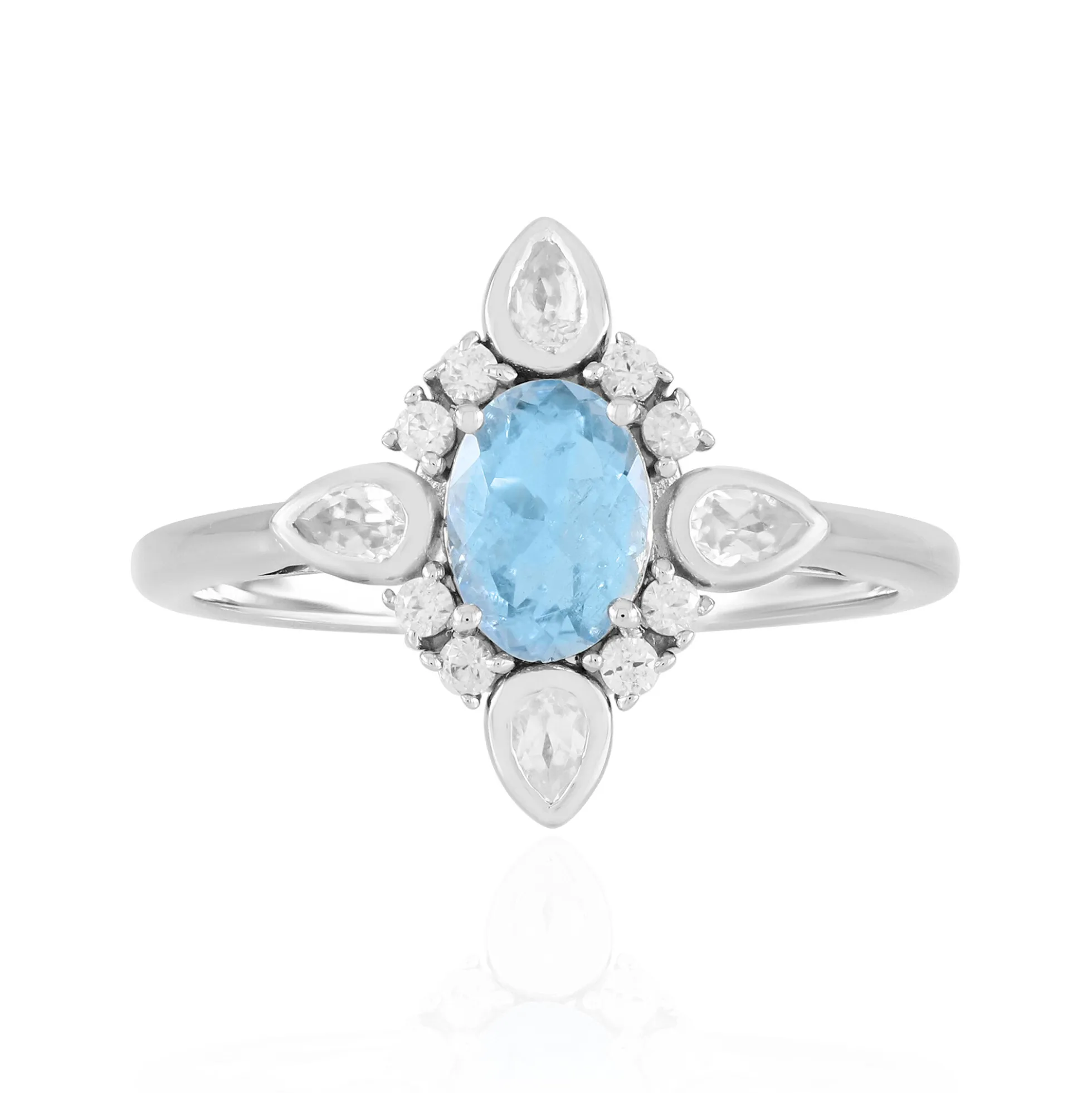 Brasilianischer Aquamarin-Silberring