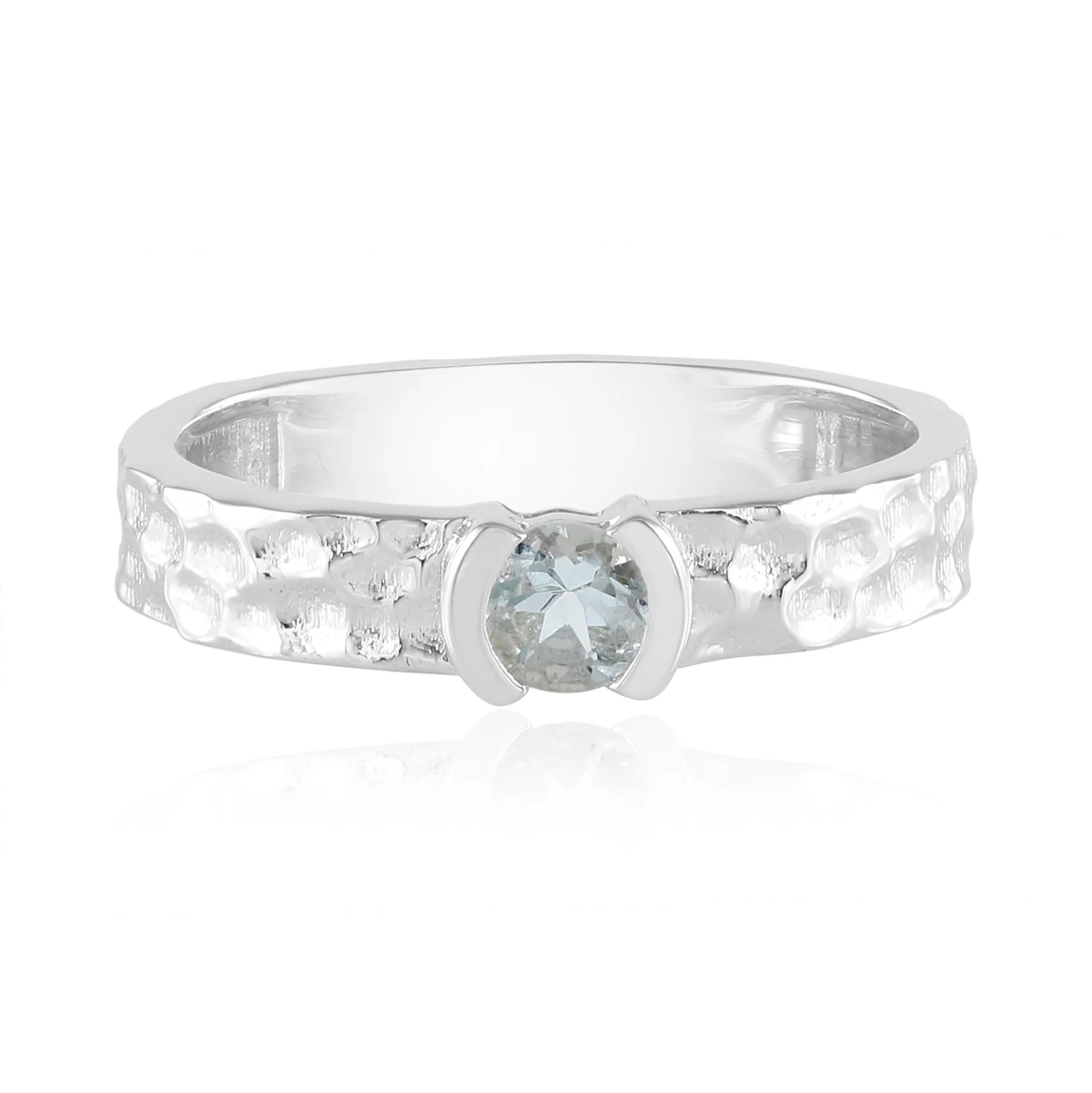 Brasilianischer Aquamarin-Silberring