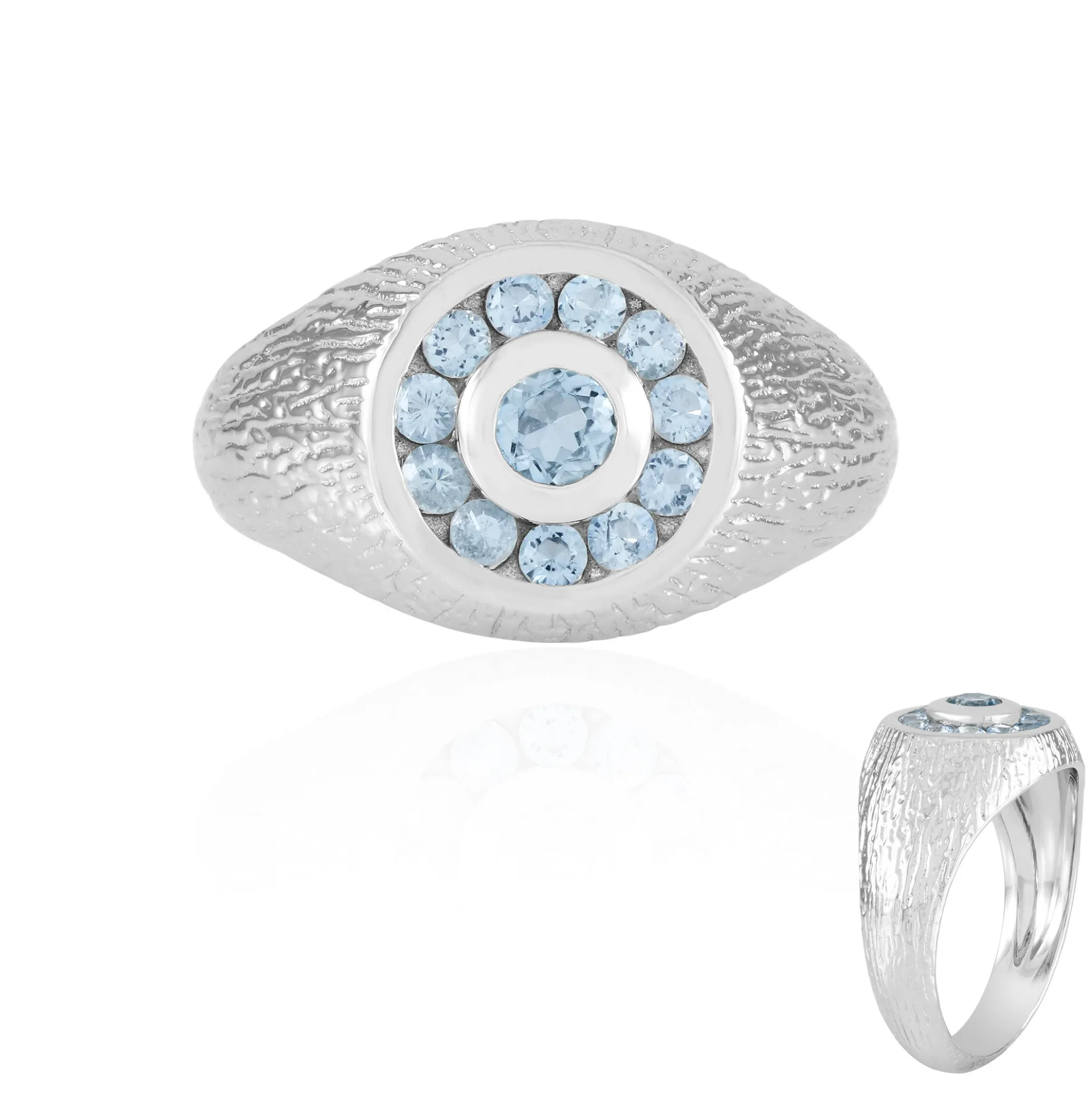Brasilianischer Aquamarin-Silberring