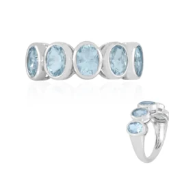 Brasilianischer Aquamarin-Silberring