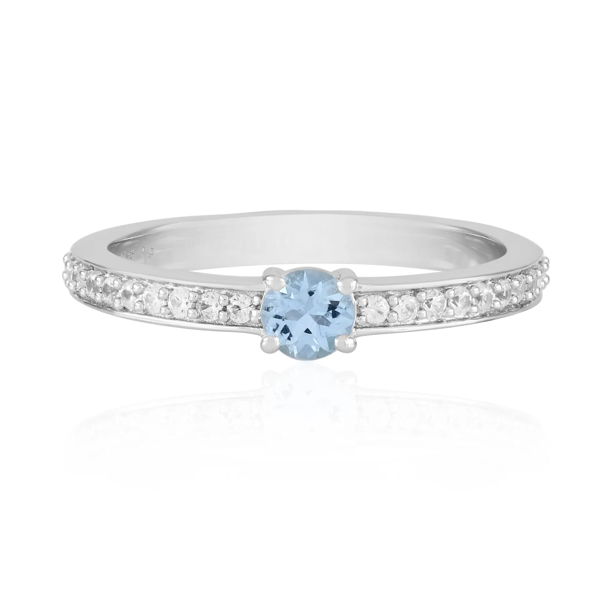 Brasilianischer Aquamarin-Silberring