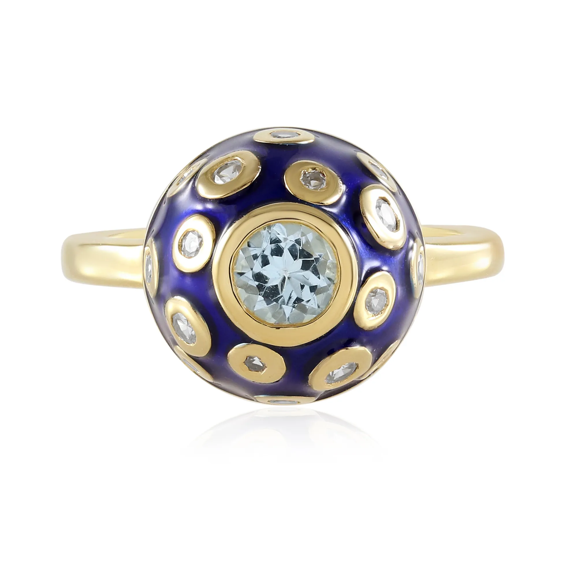 Brasilianischer Aquamarin-Silberring