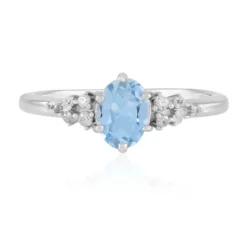 Brasilianischer Aquamarin-Silberring