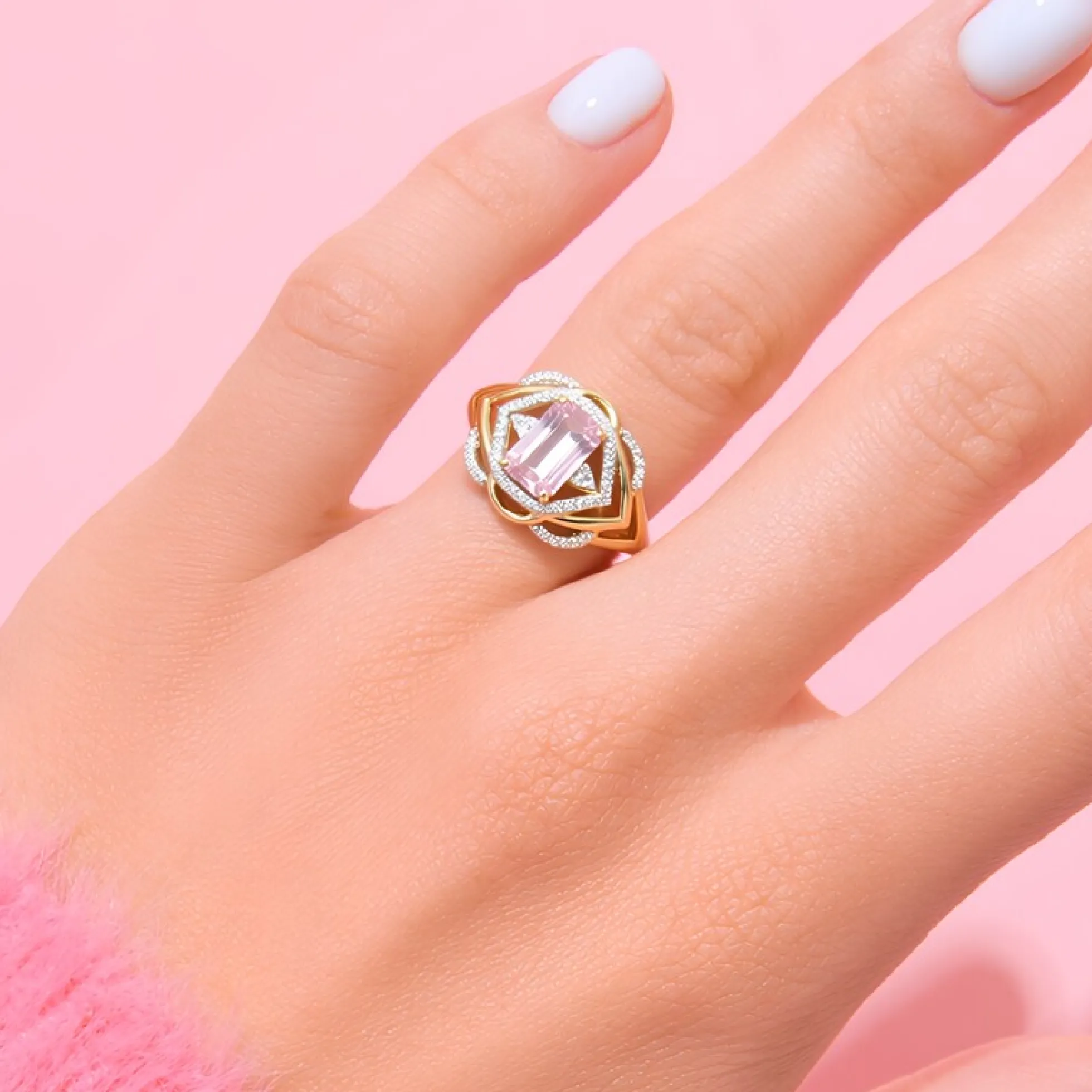 Brasilianischer Kunzit-Goldring