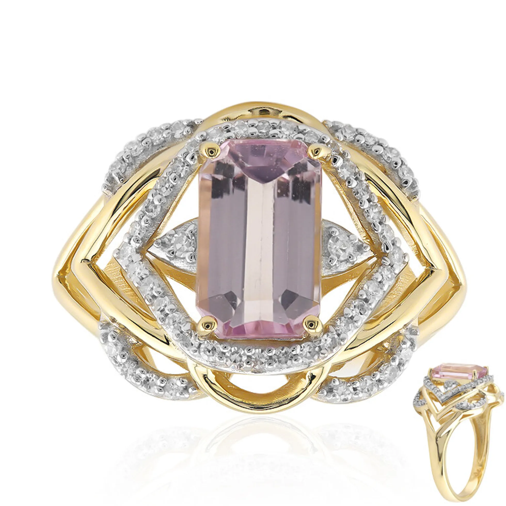 Brasilianischer Kunzit-Goldring
