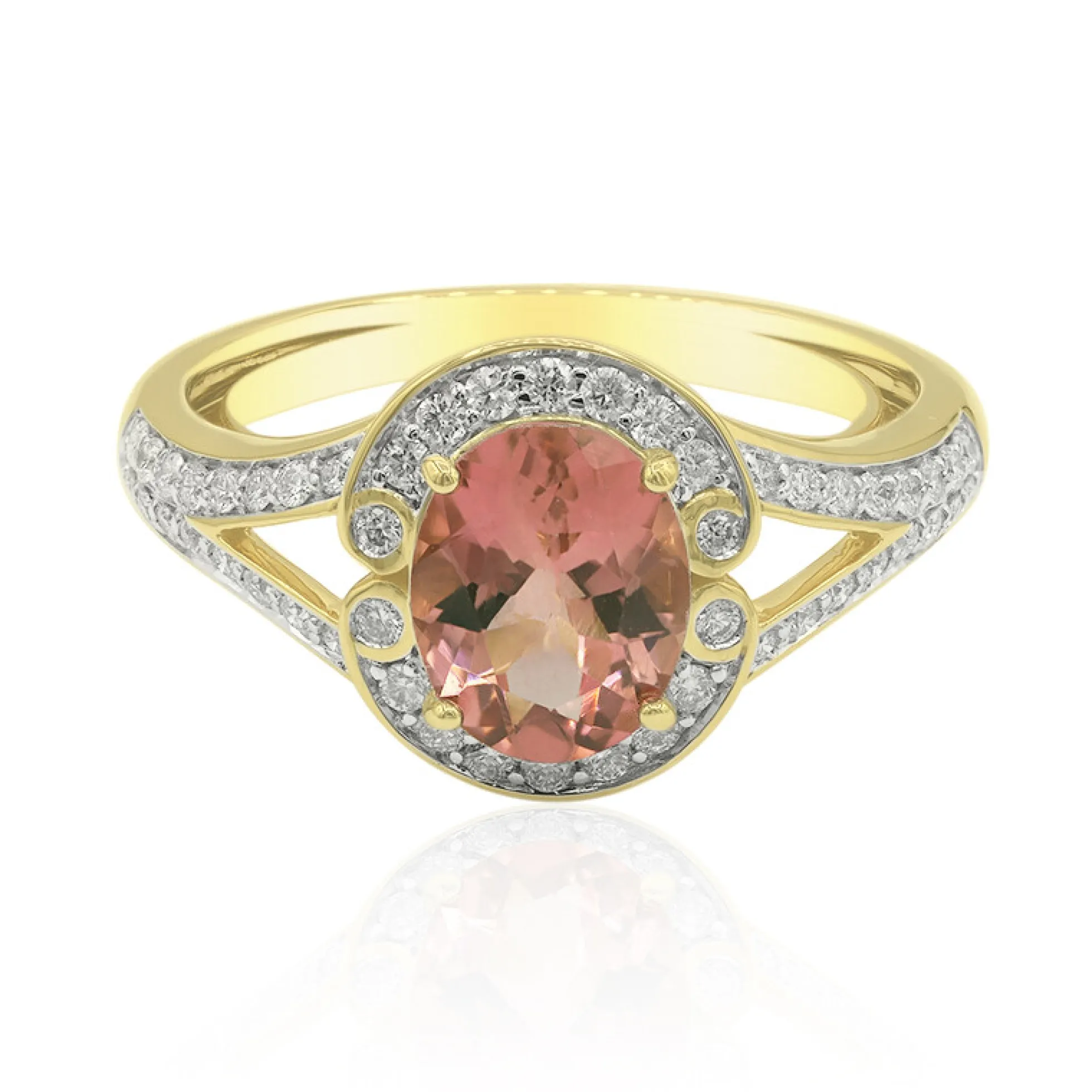 Brasilianischer Pinkfarbener Turmalin-Goldring