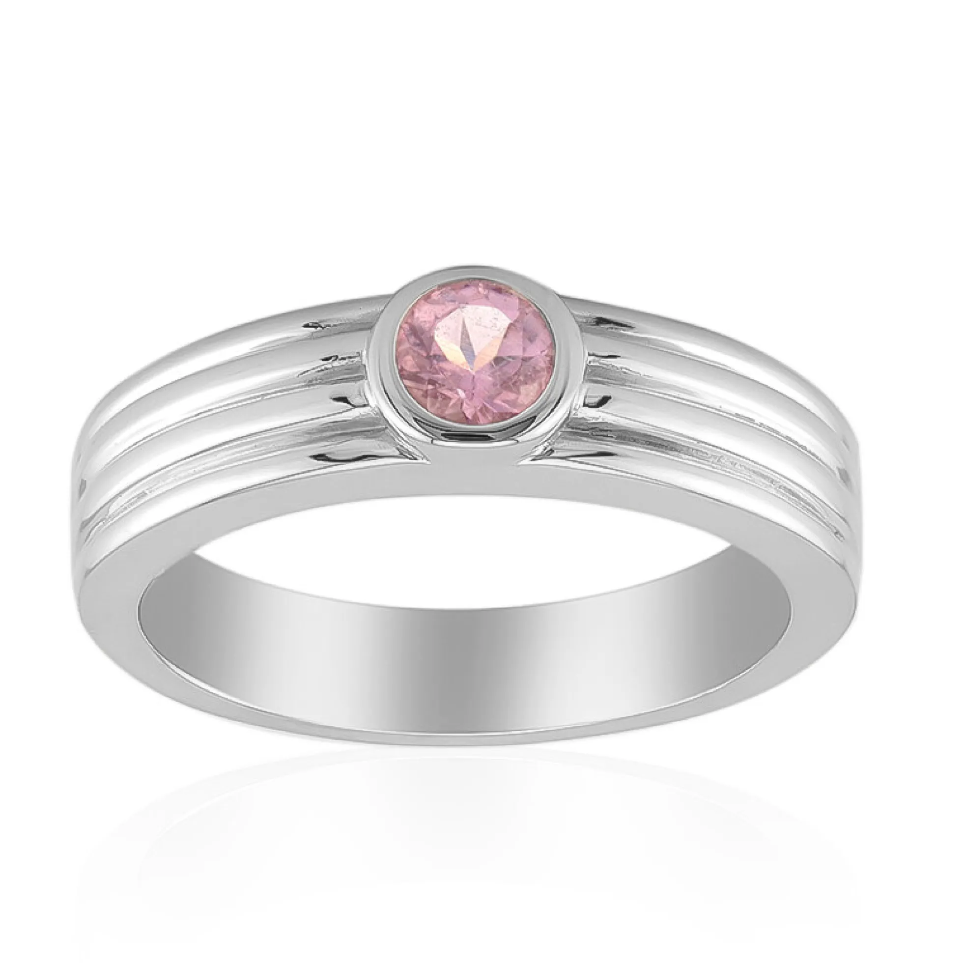 Brasilianischer Pinkfarbener Turmalin-Silberring
