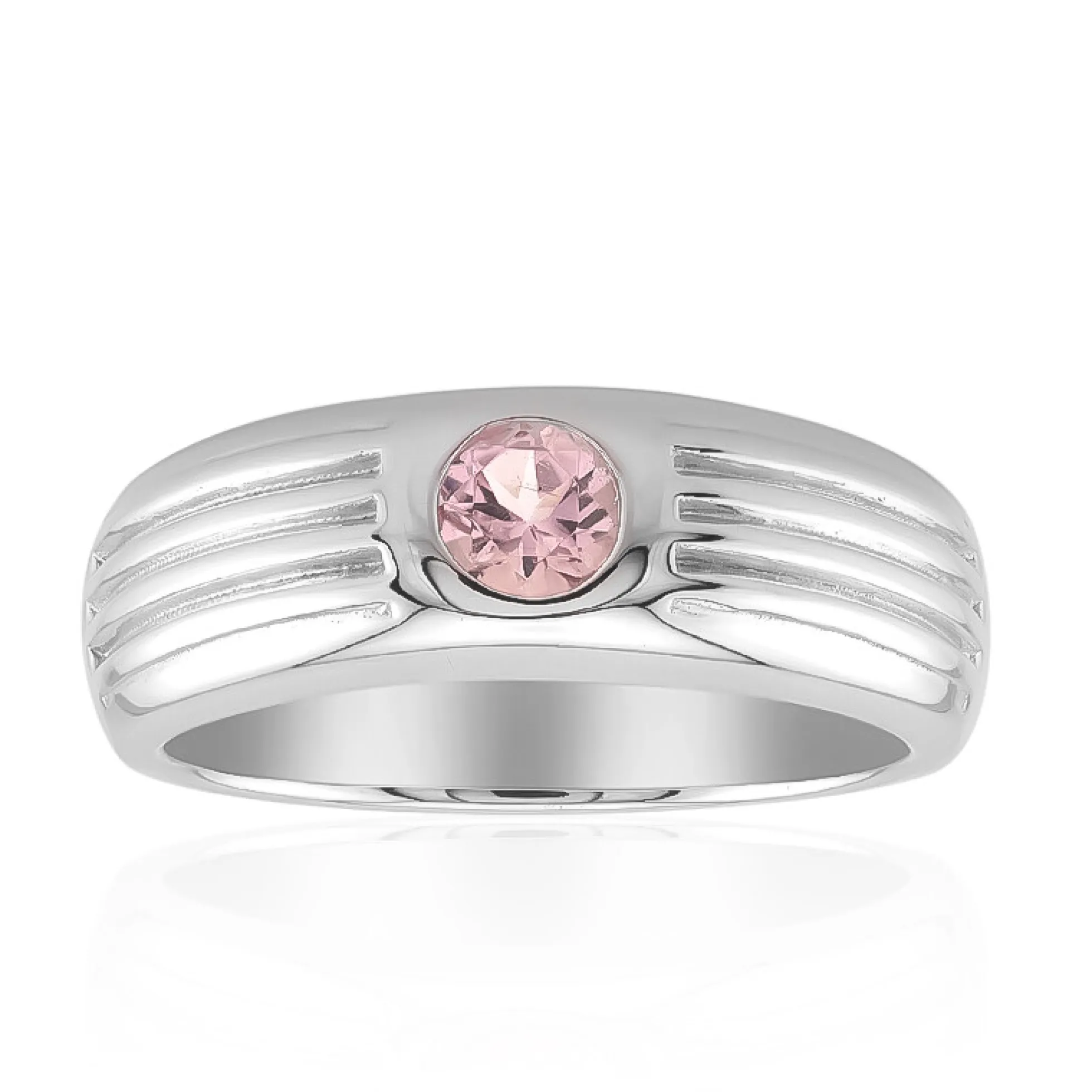 Brasilianischer Pinkfarbener Turmalin-Silberring