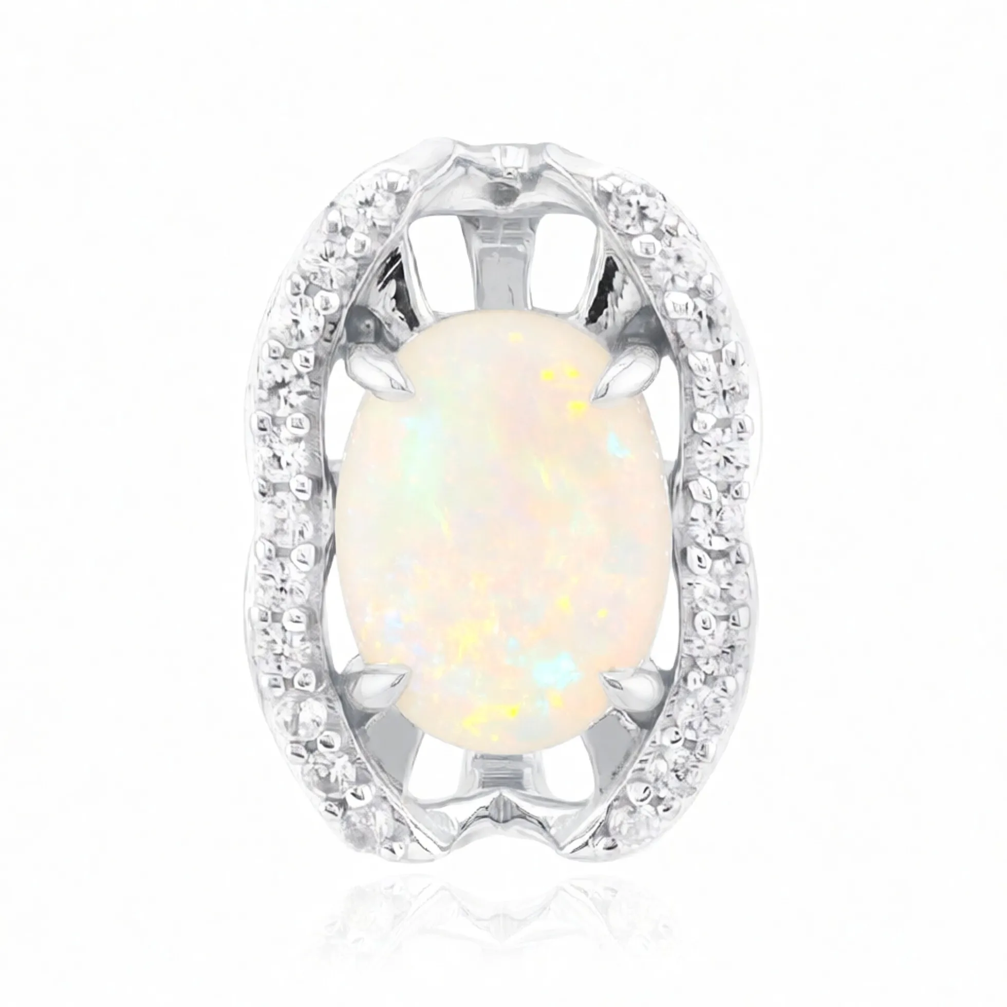 Brasilianischer Weißer Opal-Goldanhänger