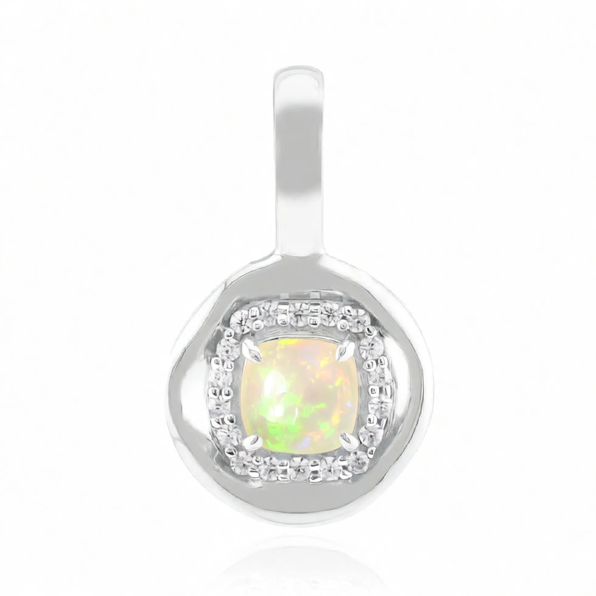 Brasilianischer Weißer Opal-Goldanhänger