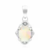 Brasilianischer Weißer Opal-Goldanhänger