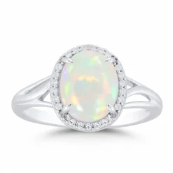 Brasilianischer Weißer Opal-Goldring