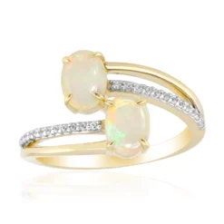 Brasilianischer Weißer Opal-Goldring