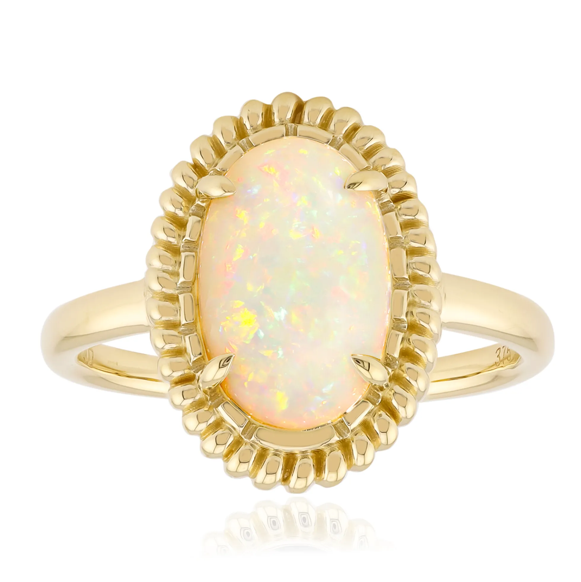 Brasilianischer Weißer Opal-Goldring