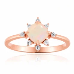 Brasilianischer Weißer Opal-Goldring