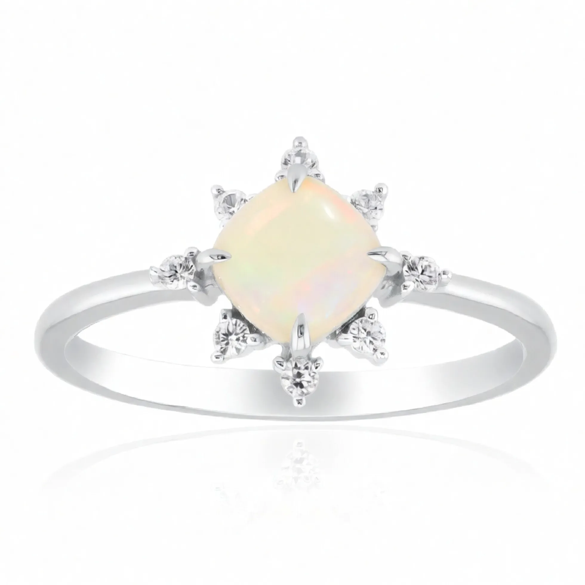 Brasilianischer Weißer Opal-Goldring