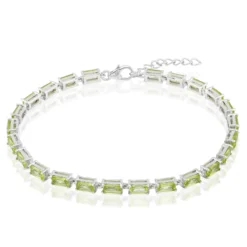 Burmesischer Peridot-Silberarmband