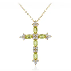 Burmesischer Peridot-Silberhalskette