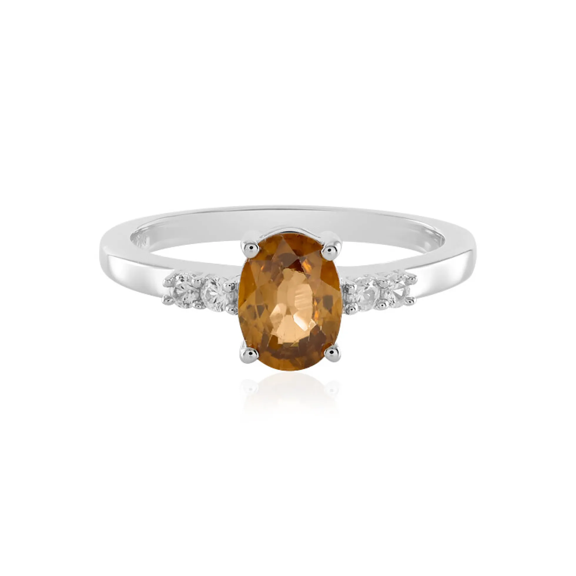 Champagner-Zirkon-Silberring
