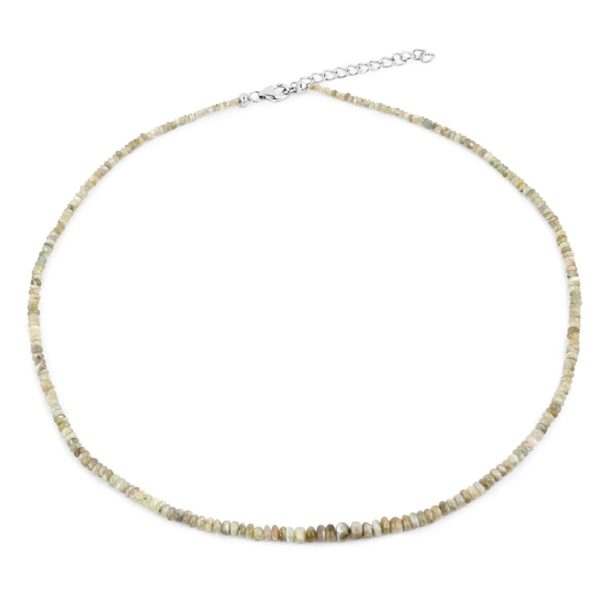 Chrysoberyll-Katzenauge-Silberhalskette