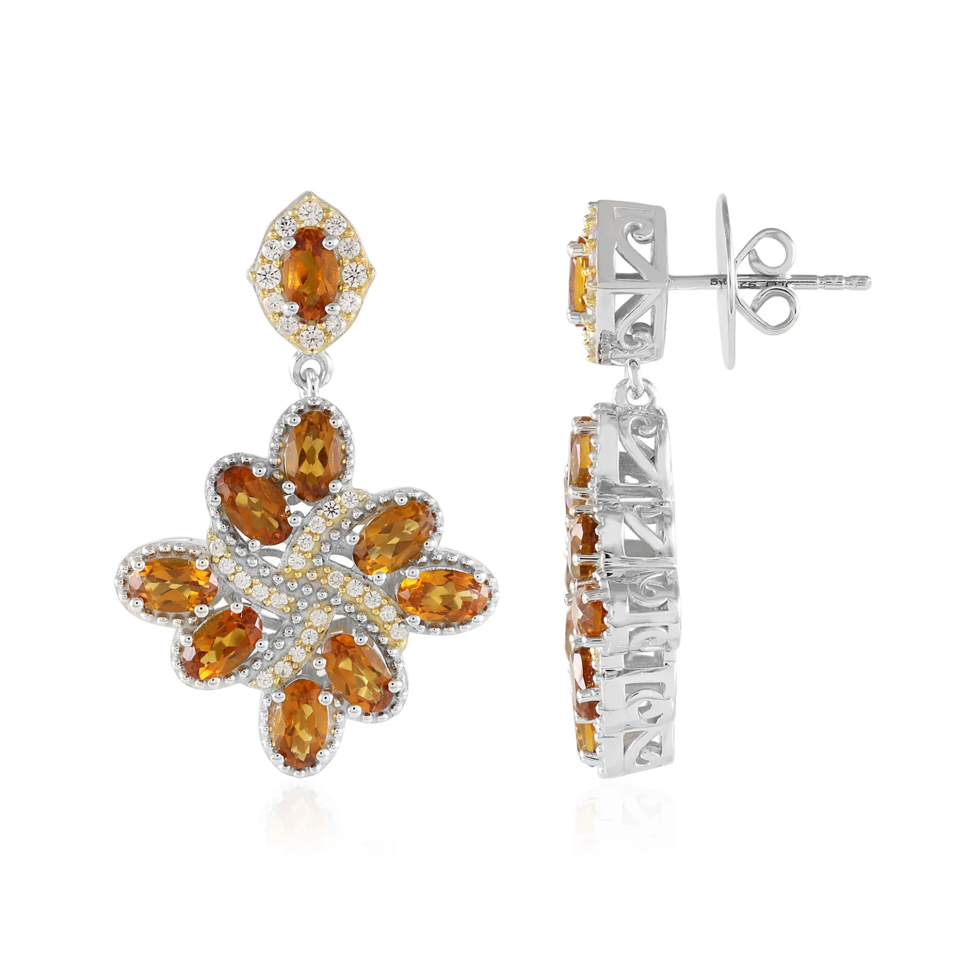 Citrin-Silberohrringe