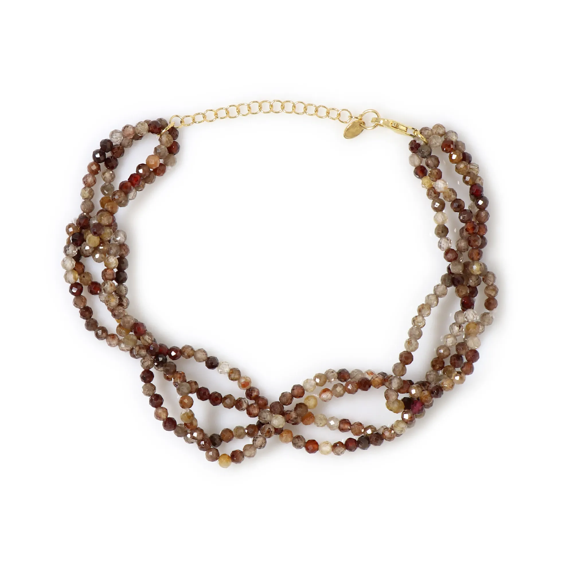 Cognac-Zirkon-Silberarmband