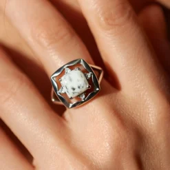 Dendriten-Achat-Silberring