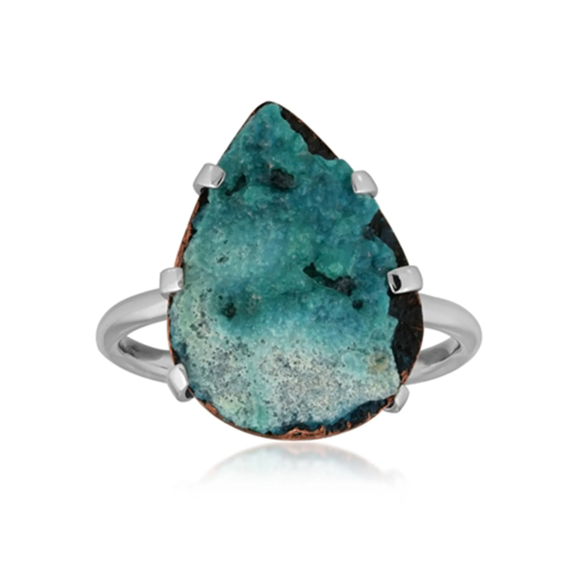 Drusen-Gem Silica-Silberring
