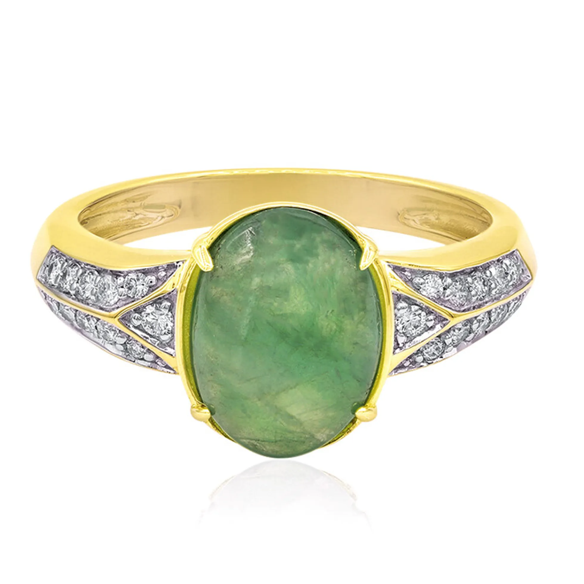Edelgrüner Jadeit-Goldring