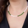Edelstein-Silberhalskette