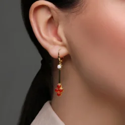 Edelstein-Silberohrringe