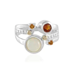 Edelstein-Silberring mit Gold