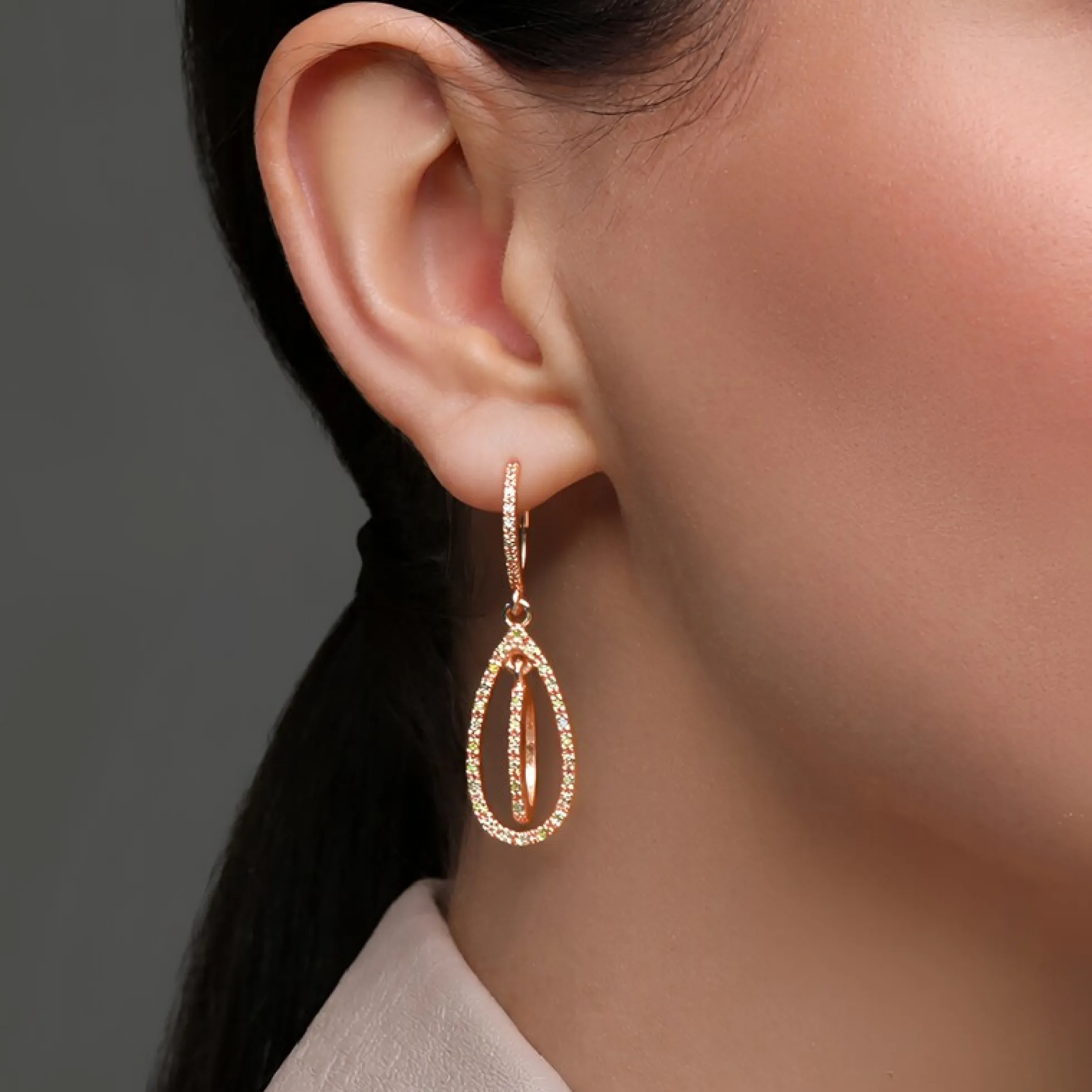 Fancy-Diamant-Silberohrringe