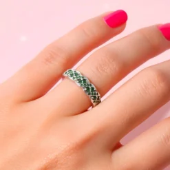 Fancy-Diamant-Silberring