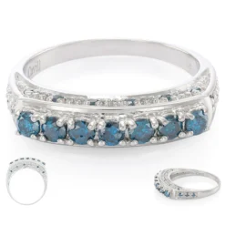 Fancy-Diamant-Silberring