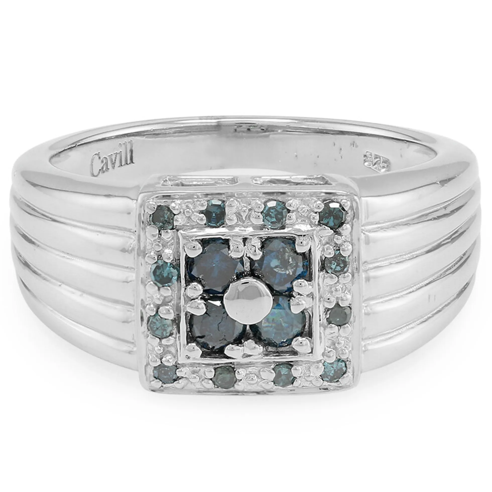 Fancy-Diamant-Silberring