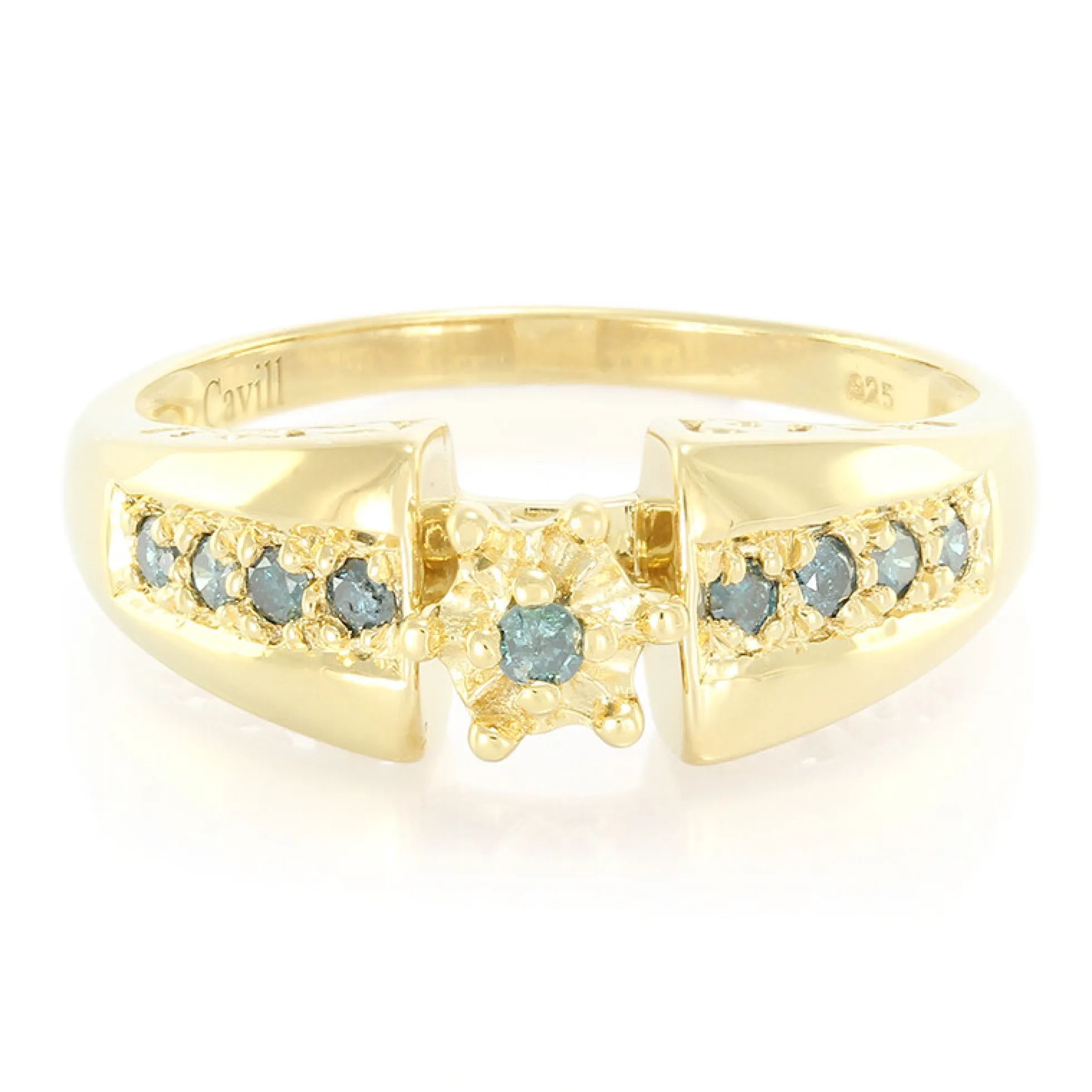 Fancy-Diamant-Silberring