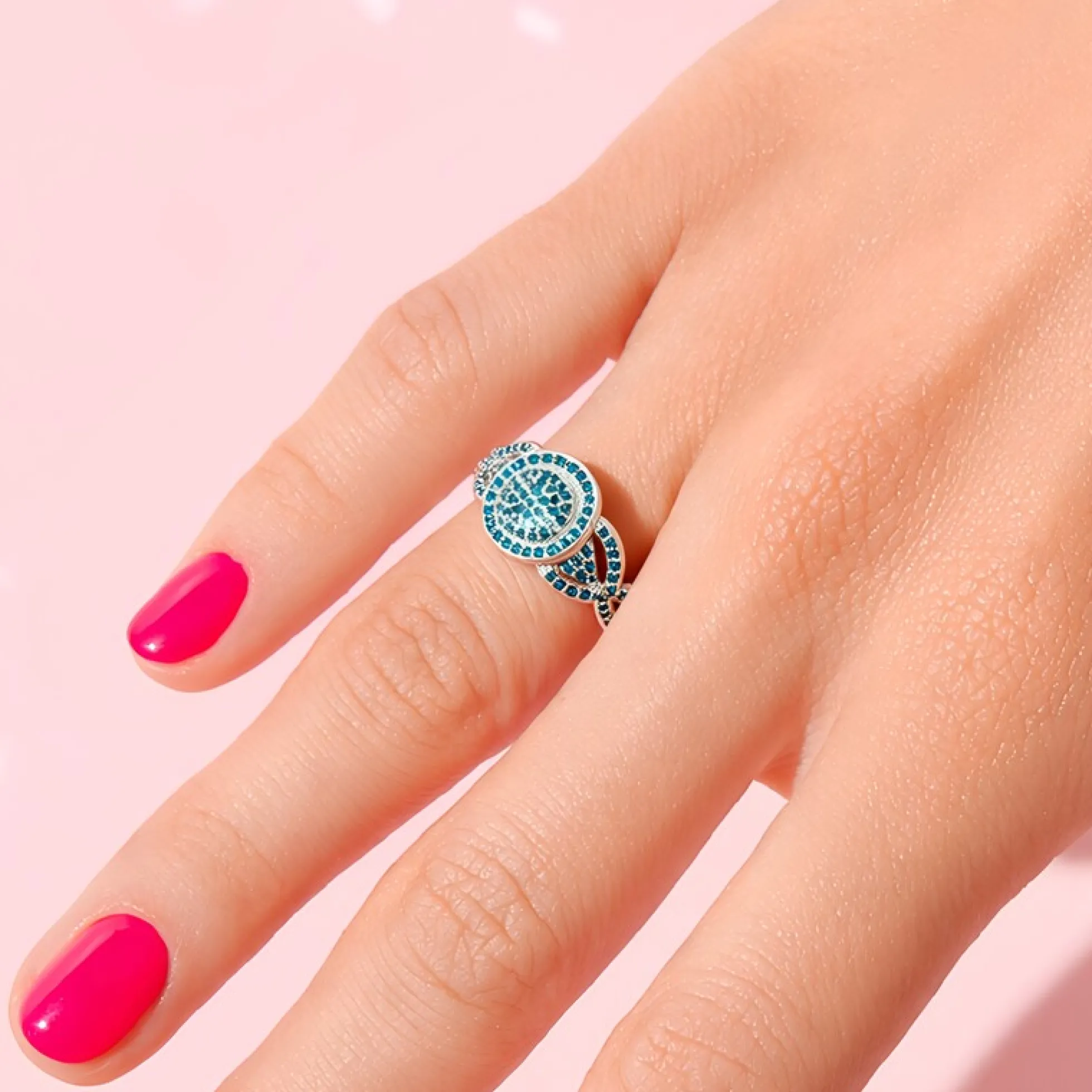 Fancy-Diamant-Silberring