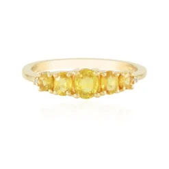 Gelber Ceylon-Saphir-Silberring