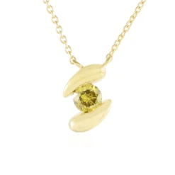 Gelber I2 Brillant-Silbercollier